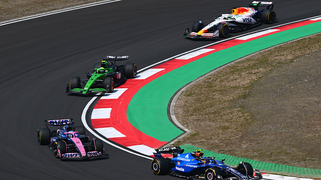 SHANGHAI, CHINA - MARCH 22: Carlos Sainz of Spain driving the (55) Williams FW47 Mercedes leads Pierre Gasly of France driving the (10) Alpine F1 A525 Renault and Gabriel Bortoleto of Brazil driving the (5) Kick Sauber C45 Ferrari on track during the Sprint ahead of the F1 Grand Prix of China at Shanghai International Circuit on March 22, 2025 in Shanghai, China. (Photo by Mark Sutton - Formula 1/Formula 1 via Getty Images)