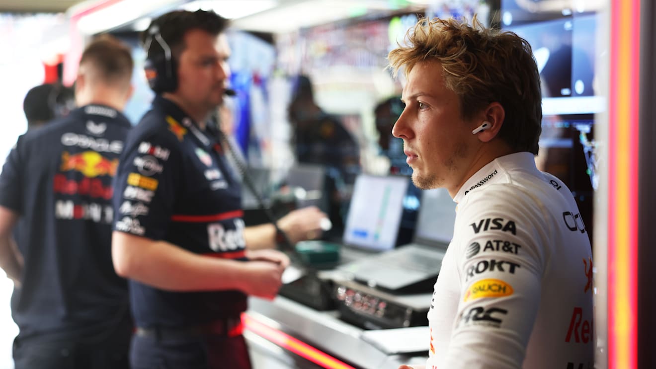 SHANGHAI, CHINA - MARCH 22: Liam Lawson of New Zealand and Oracle Red Bull Racing prepares to drive in the garage during qualifying ahead of the F1 Grand Prix of China at Shanghai International Circuit on March 22, 2025 in Shanghai, China. (Photo by Mark Thompson/Getty Images)