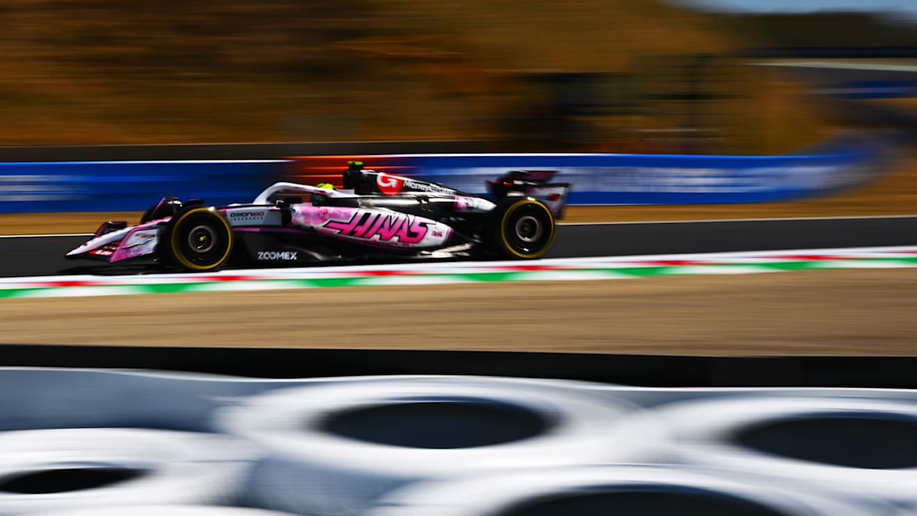 SUZUKA, JAPAN - APRIL 04: Oliver Bearman of Great Britain driving the (87) Haas F1 VF-25 Ferrari on track during practice ahead of the F1 Grand Prix of Japan at Suzuka Circuit on April 04, 2025 in Suzuka, Japan. (Photo by Mark Sutton - Formula 1/Formula 1 via Getty Images)
