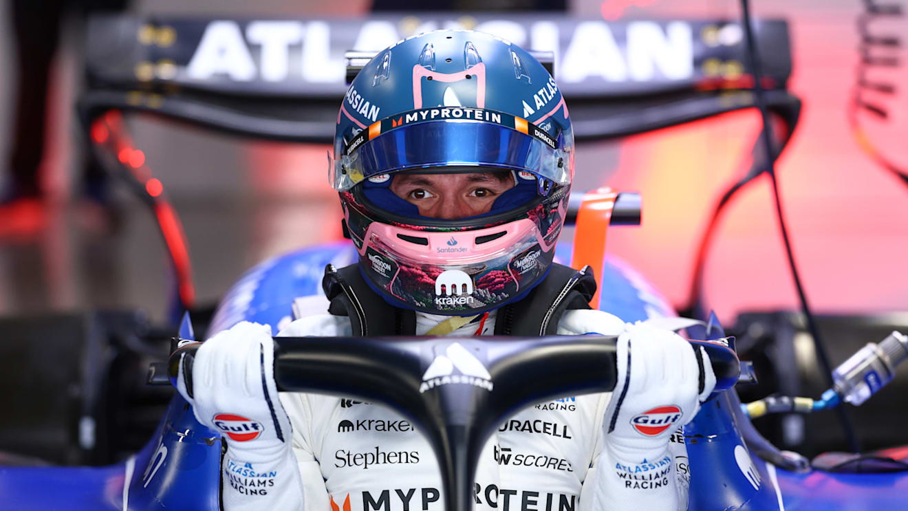 SUZUKA, JAPAN - APRIL 04: Alexander Albon of Thailand and Williams prepares to drive during practice ahead of the F1 Grand Prix of Japan at Suzuka Circuit on April 04, 2025 in Suzuka, Japan. (Photo by Clive Rose/Getty Images)
