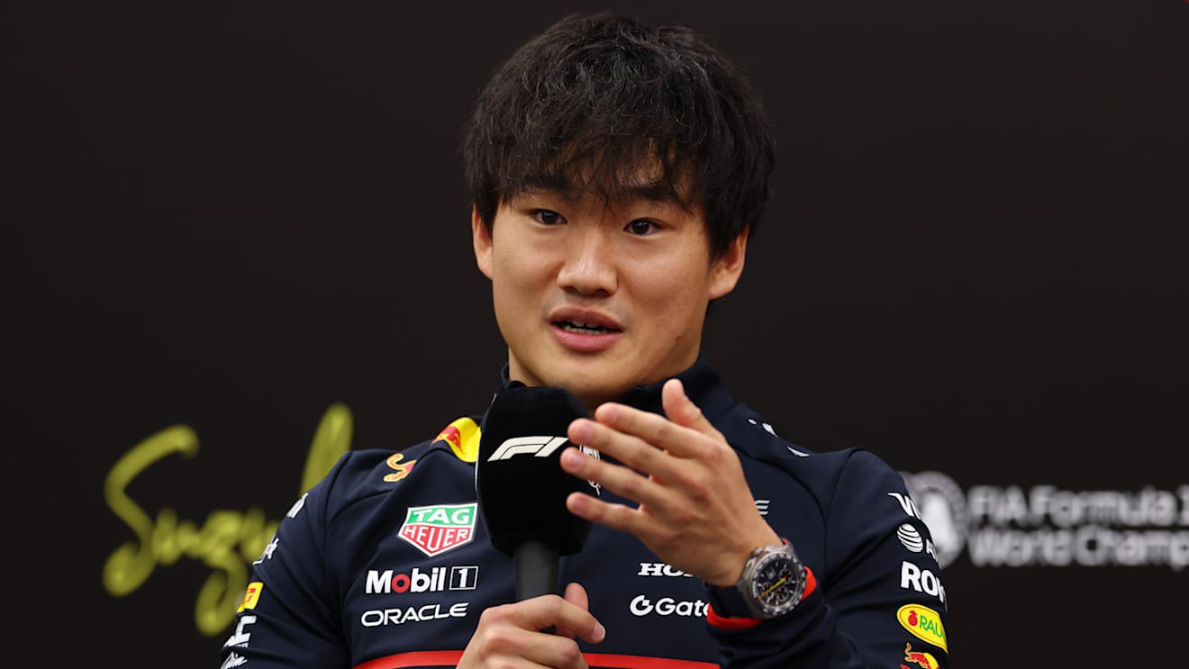 SUZUKA, JAPAN - APRIL 03: Yuki Tsunoda of Japan and Oracle Red Bull Racing in the Drivers Press Conference during previews ahead of the F1 Grand Prix of Japan at Suzuka Circuit on April 03, 2025 in Suzuka, Japan. (Photo by Clive Rose/Getty Images)