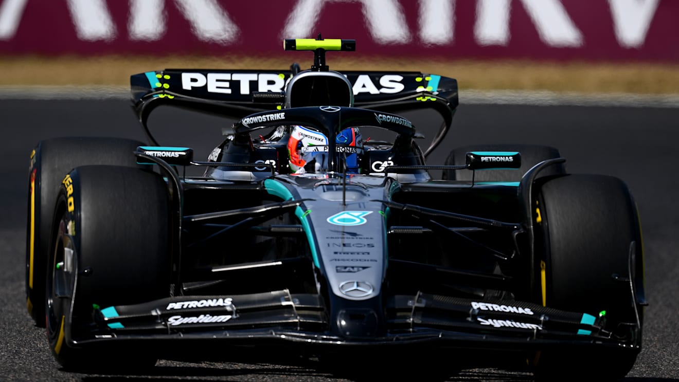 SUZUKA, JAPAN - APRIL 05: Andrea Kimi Antonelli of Italy driving the (12) Mercedes AMG Petronas F1 Team W16 on track during final practice ahead of the F1 Grand Prix of Japan at Suzuka Circuit on April 05, 2025 in Suzuka, Japan. (Photo by Clive Mason/Getty Images)