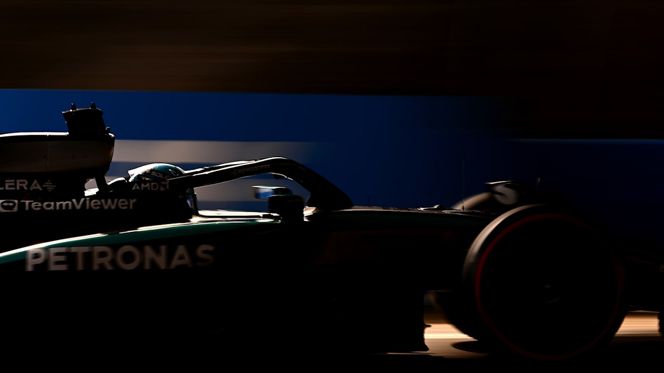 SUZUKA, JAPAN - APRIL 05: George Russell of Great Britain driving the (63) Mercedes AMG Petronas F1 Team W16 on track  during qualifying ahead of the F1 Grand Prix of Japan at Suzuka Circuit on April 05, 2025 in Suzuka, Japan. (Photo by Clive Mason/Getty Images)