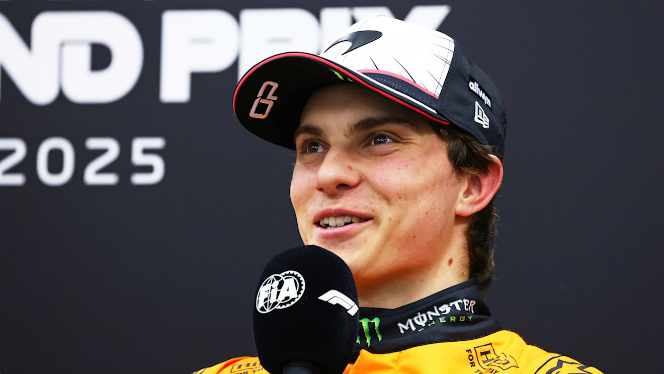 SUZUKA, JAPAN - APRIL 05: Third placed qualifier Oscar Piastri of Australia and McLaren in the Drivers Press Conference during qualifying ahead of the F1 Grand Prix of Japan at Suzuka Circuit on April 05, 2025 in Suzuka, Japan. (Photo by Clive Rose/Getty Images)