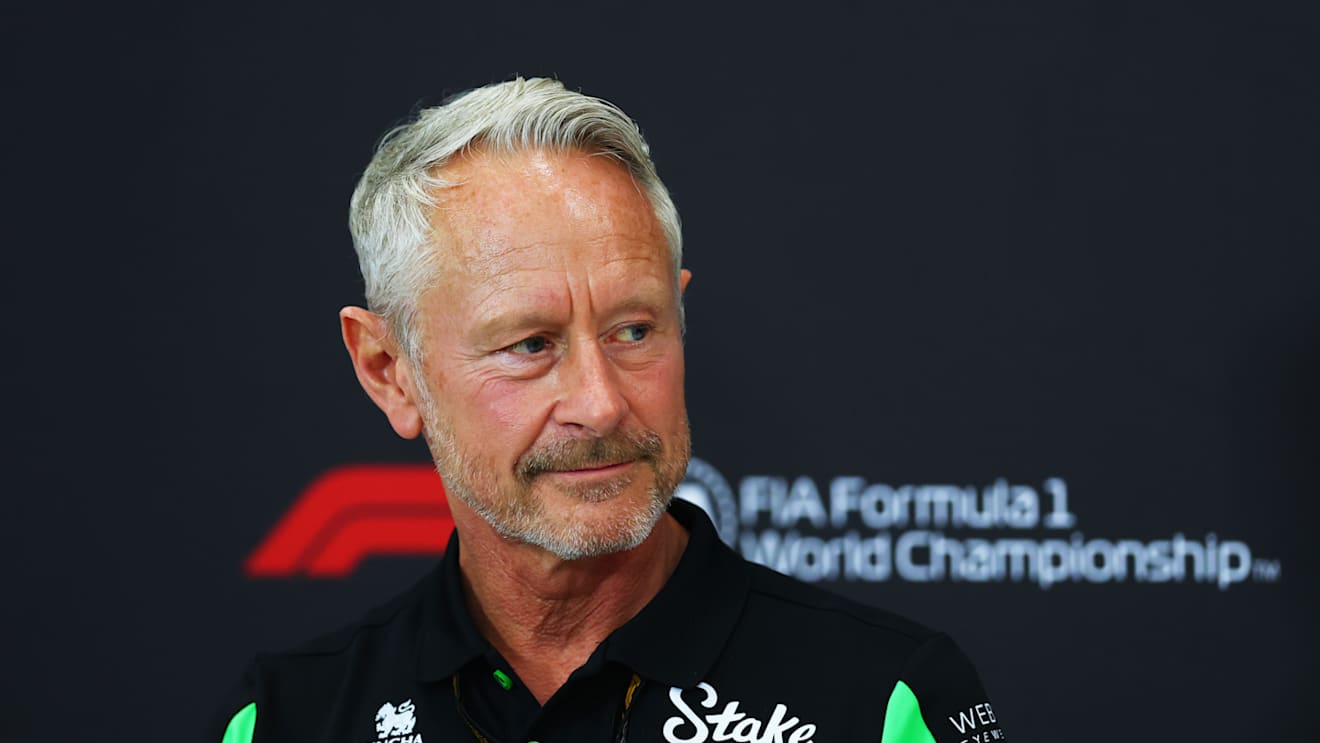 BAHRAIN, BAHRAIN - APRIL 11: Jonathan Wheatley, Team Principal of Stake F1 Team Kick Sauber looks on in the Team Principals Press Conference during practice ahead of the F1 Grand Prix of Bahrain at Bahrain International Circuit on April 11, 2025 in Bahrain, Bahrain. (Photo by Bryn Lennon/Getty Images)