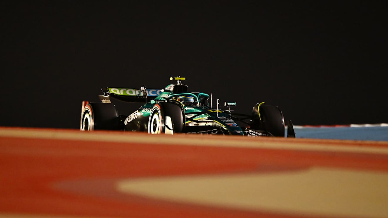 BAHRAIN, BAHRAIN - APRIL 12: Fernando Alonso of Spain driving the (14) Aston Martin F1 Team AMR25 Mercedes on track during qualifying ahead of the F1 Grand Prix of Bahrain at Bahrain International Circuit on April 12, 2025 in Bahrain, Bahrain. (Photo by Mark Sutton - Formula 1/Formula 1 via Getty Images)