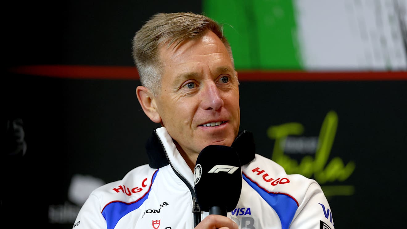 IMOLA, ITALY - MAY 16: Tim Goss, Chief Technical Officer, Visa Cash App Racing Bulls in the Team Principals Press Conference during practice ahead of the F1 Grand Prix of Emilia-Romagna at Autodromo Internazionale Enzo e Dino Ferrari on May 16, 2025 in Imola, Italy. (Photo by Bryn Lennon - Formula 1/Formula 1 via Getty Images)