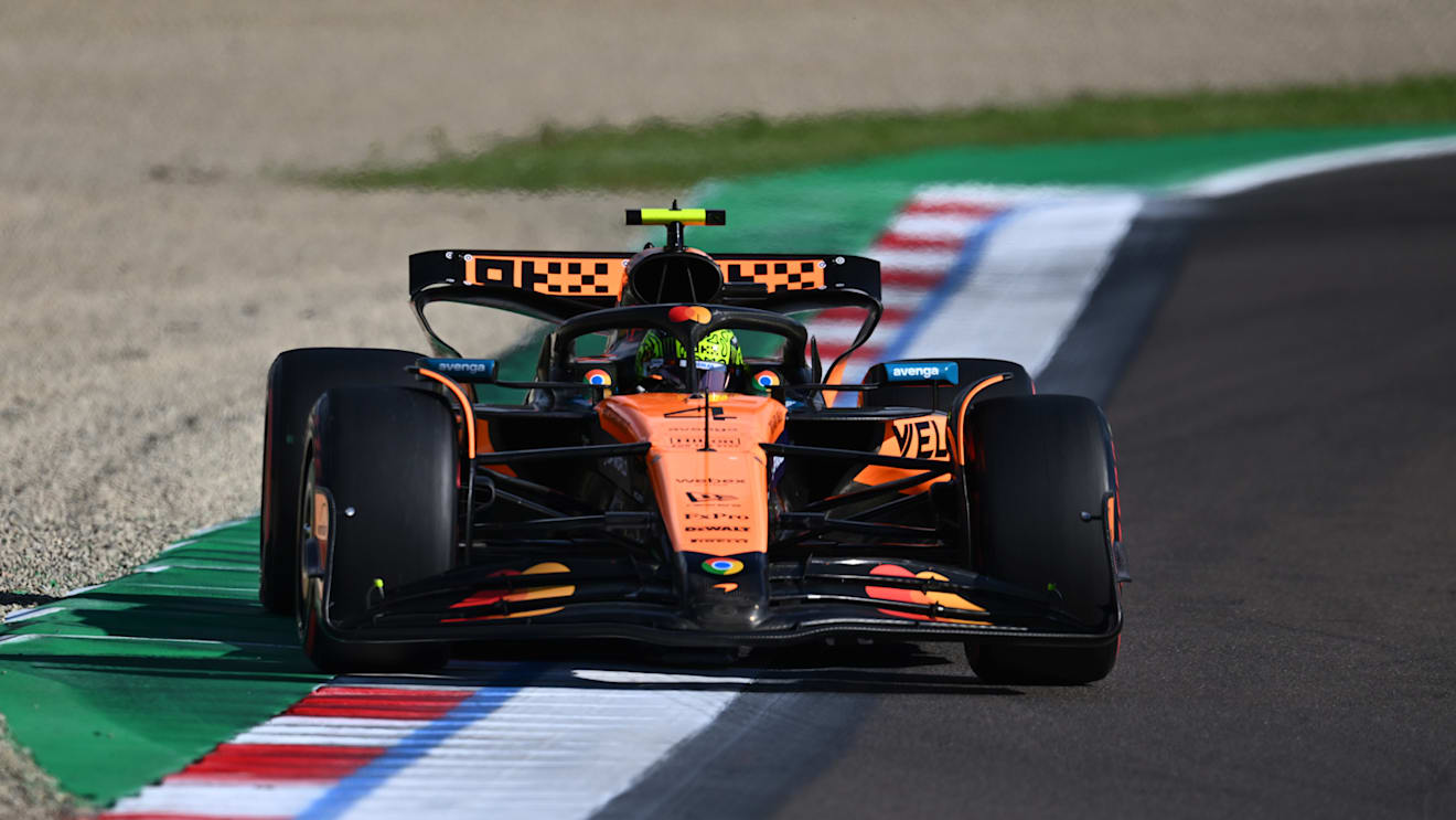 IMOLA, ITALY - MAY 17: Lando Norris of Great Britain driving the (4) McLaren MCL39 Mercedes on track during qualifying ahead of the F1 Grand Prix of Emilia-Romagna at Autodromo Internazionale Enzo e Dino Ferrari on May 17, 2025 in Imola, Italy. (Photo by James Sutton - Formula 1/Formula 1 via Getty Images)