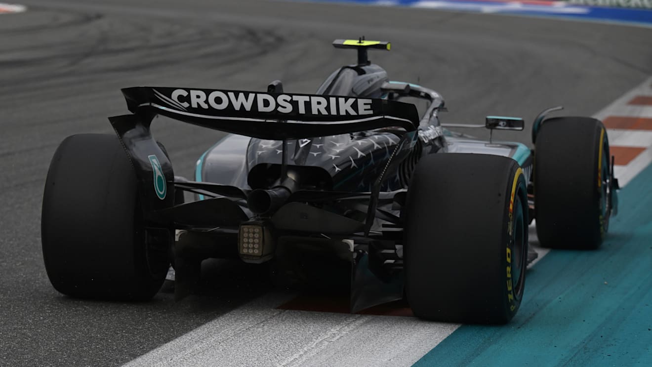 MIAMI, FLORIDA - MAY 04: Andrea Kimi Antonelli of Italy driving the (12) Mercedes AMG Petronas F1 Team W16 on track during the F1 Grand Prix of Miami at Miami International Autodrome on May 04, 2025 in Miami, Florida. (Photo by Pauline Ballet - Formula 1/Formula 1 via Getty Images)