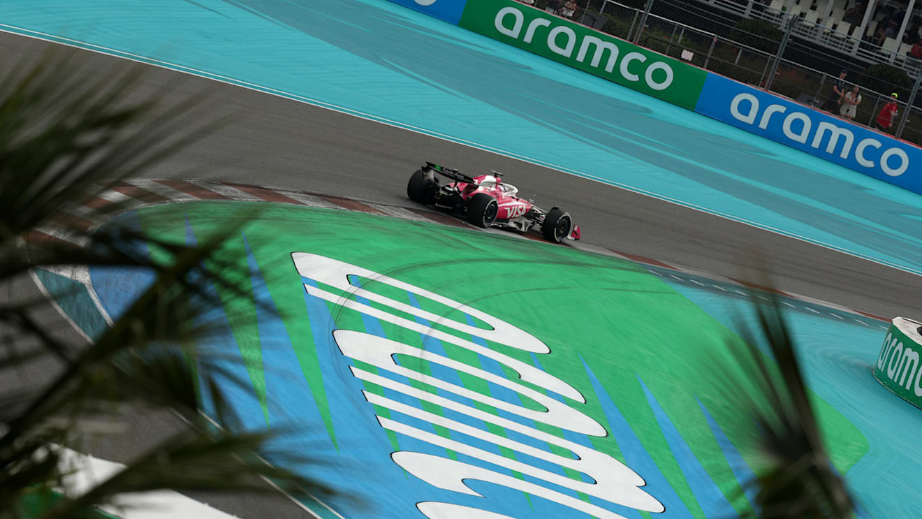MIAMI, FLORIDA - MAY 04: Isack Hadjar of France driving the (6) Visa Cash App Racing Bulls VCARB 02 on track during the F1 Grand Prix of Miami at Miami International Autodrome on May 04, 2025 in Miami, Florida. (Photo by Meg Oliphant/Getty Images)