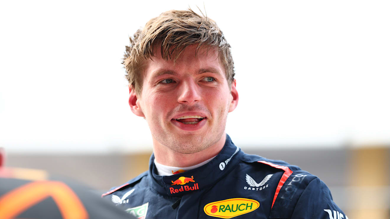 MIAMI, FLORIDA - MAY 03: Pole position qualifier Max Verstappen of the Netherlands and Oracle Red Bull Racing looks on in parc ferme during qualifying ahead of the F1 Grand Prix of Miami at Miami International Autodrome on May 03, 2025 in Miami, Florida. (Photo by Bryn Lennon - Formula 1/Formula 1 via Getty Images)