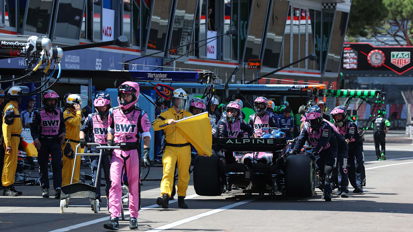 MONTE-CARLO, MONACO - MAY 25: Pierre Gasly of France driving the (10) Alpine F1 A525 Renault retires in the Pitlane during the F1 Grand Prix of Monaco at Circuit de Monaco on May 25, 2025 in Monte-Carlo, Monaco. (Photo by Steven Tee/Getty Images)