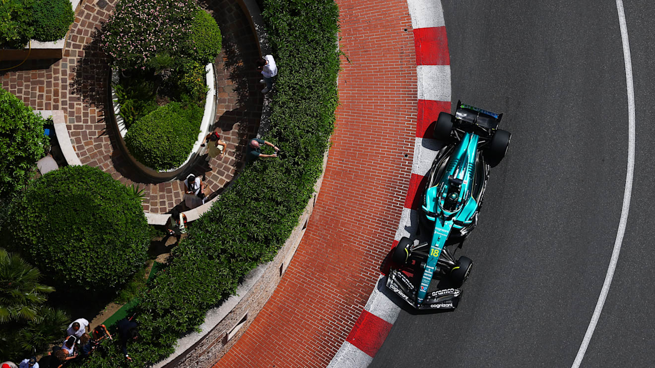 MONTE-CARLO, MONACO - MAY 25: Lance Stroll of Canada driving the (18) Aston Martin F1 Team AMR25 Mercedes on track during the F1 Grand Prix of Monaco at Circuit de Monaco on May 25, 2025 in Monte-Carlo, Monaco. (Photo by Bryn Lennon - Formula 1/Formula 1 via Getty Images)