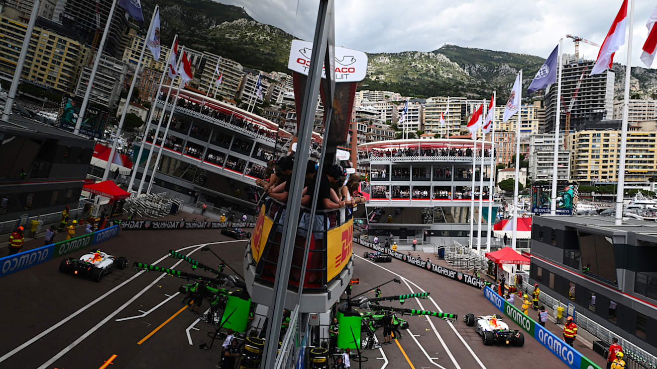 MONTE-CARLO, MONACO - MAY 23: Liam Lawson of New Zealand driving the (30) Visa Cash App Racing Bulls VCARB 02 in the Pitlane during practice ahead of the F1 Grand Prix of Monaco at Circuit de Monaco on May 23, 2025 in Monte-Carlo, Monaco. (Photo by Rudy Carezzevoli/Getty Images)