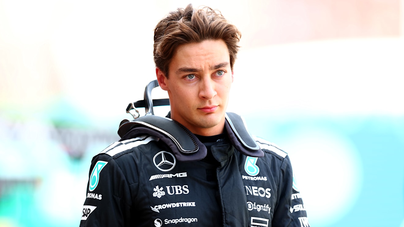 MONTE-CARLO, MONACO - MAY 24: Fourteenth placed qualifier George Russell of Great Britain and Mercedes AMG Petronas F1 Team looks on during qualifying ahead of the F1 Grand Prix of Monaco at Circuit de Monaco on May 24, 2025 in Monte-Carlo, Monaco (Photo by Bryn Lennon - Formula 1/Formula 1 via Getty Images)