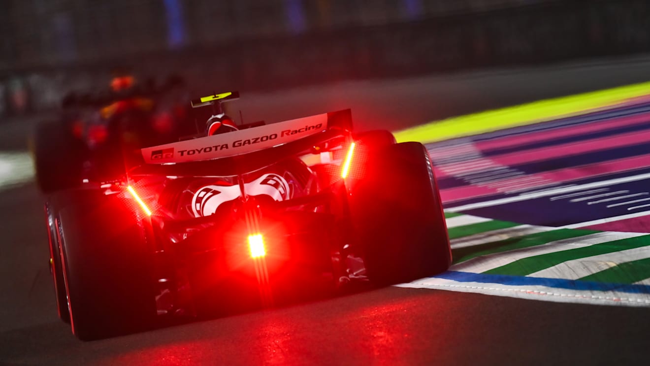 JEDDAH, SAUDI ARABIA - APRIL 18: Oliver Bearman of Great Britain driving the (87) Haas F1 VF-25 Ferrari  during practice ahead of the F1 Grand Prix of Saudi Arabia at Jeddah Corniche Circuit on April 18, 2025 in Jeddah, Saudi Arabia. (Photo by James Sutton - Formula 1/Formula 1 via Getty Images)