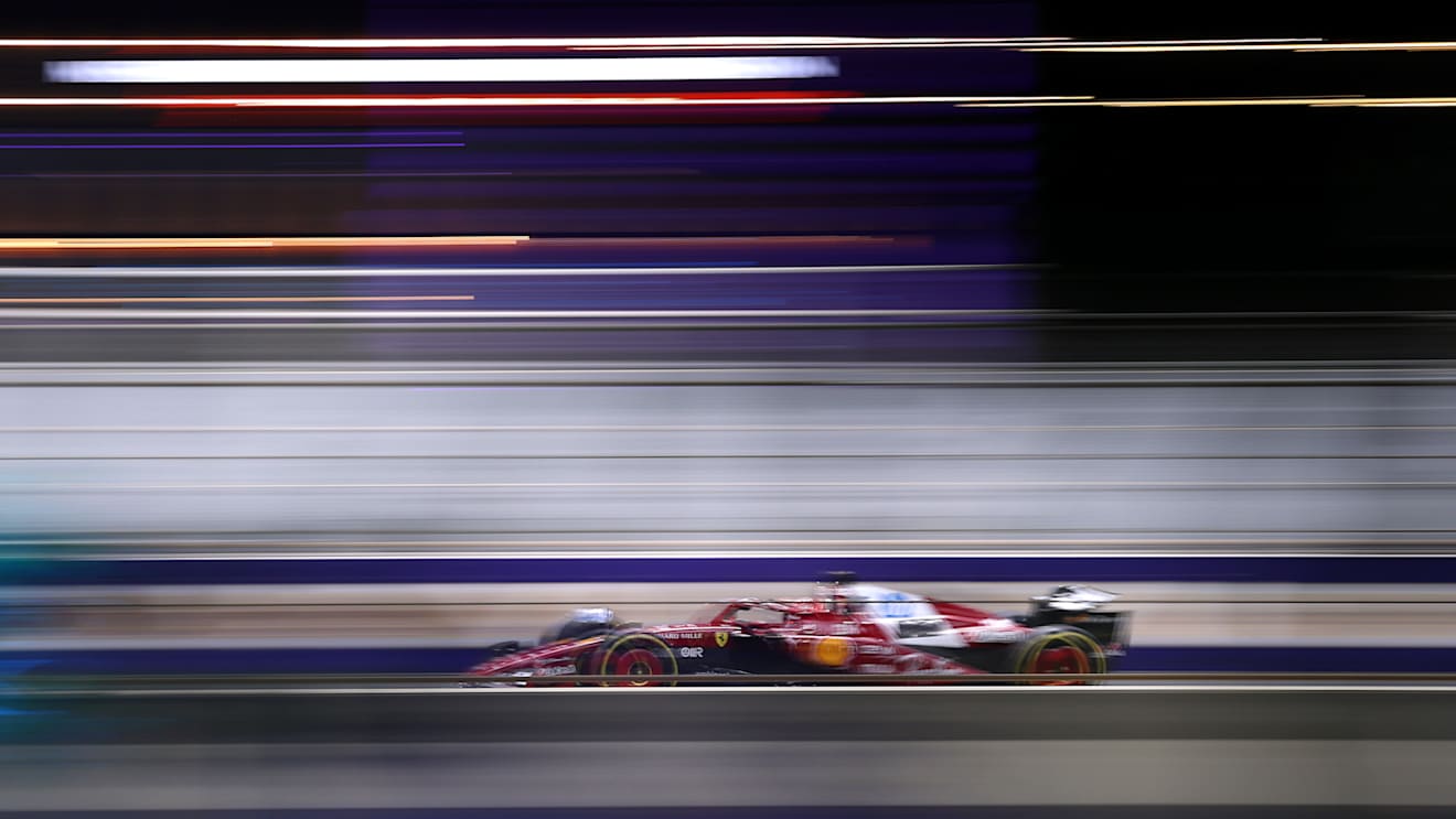 JEDDAH, SAUDI ARABIA - APRIL 18: Charles Leclerc of Monaco driving the (16) Scuderia Ferrari SF-25 on track during practice ahead of the F1 Grand Prix of Saudi Arabia at Jeddah Corniche Circuit on April 18, 2025 in Jeddah, Saudi Arabia. (Photo by Alex Pantling/Getty Images)