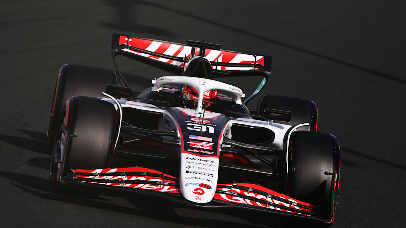 JEDDAH, SAUDI ARABIA - APRIL 19: Esteban Ocon of France driving the (31) Haas F1 VF-25 Ferrari on track during final practice ahead of the F1 Grand Prix of Saudi Arabia at Jeddah Corniche Circuit on April 19, 2025 in Jeddah, Saudi Arabia. (Photo by Rudy Carezzevoli/Getty Images)