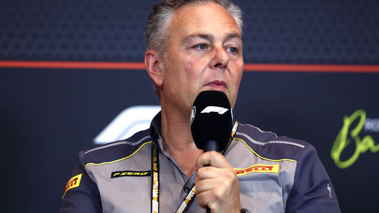 BARCELONA, SPAIN - MAY 30: Mario Isola, Director of Pirelli F1 in the Team Principals Press Conference during practice ahead of the F1 Grand Prix of Spain at Circuit de Barcelona-Catalunya on May 30, 2025 in Barcelona, Spain. (Photo by Clive Rose/Getty Images)