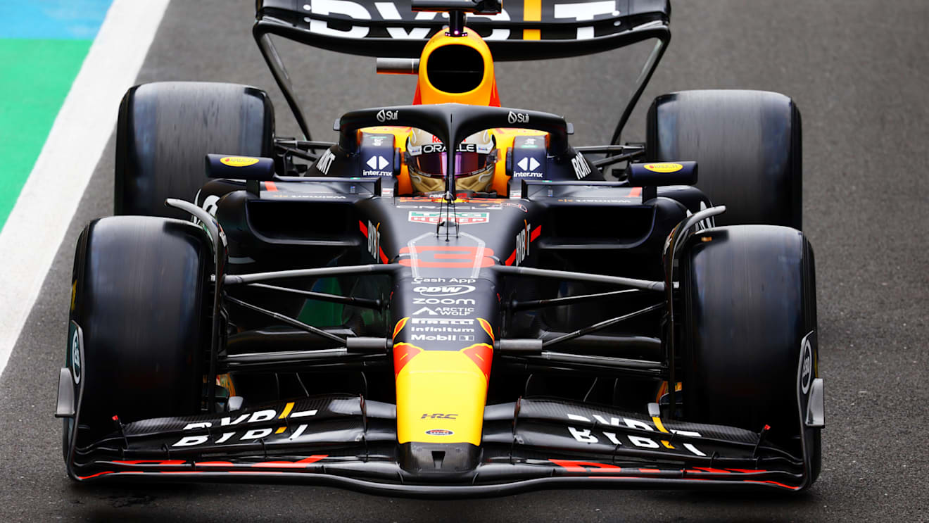 NORTHAMPTON, ENGLAND - JULY 11: Daniel Ricciardo of Australia driving the (3) Oracle Red Bull Racing RB19 in the Pitlane during Formula 1 testing at Silverstone Circuit on July 11, 2023 in Northampton, England. (Photo by Mark Thompson/Getty Images)