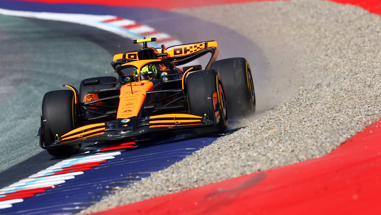 SPIELBERG, AUSTRIA - JUNE 28: Lando Norris of Great Britain driving the (4) McLaren MCL38 Mercedes on track during Sprint Qualifying ahead of the F1 Grand Prix of Austria at Red Bull Ring on June 28, 2024 in Spielberg, Austria. (Photo by Clive Rose/Getty Images)