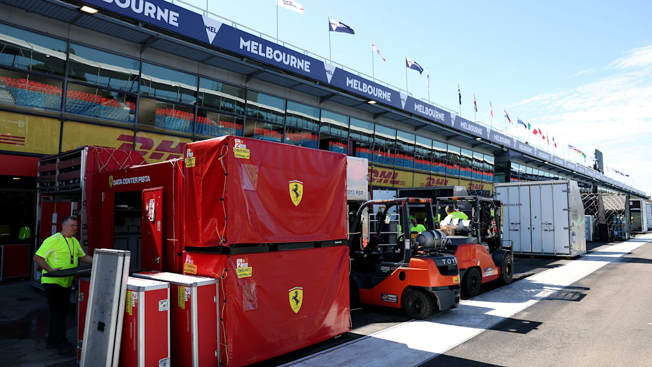 The F1 paddock has been setting up in Melbourne in preparation for the Australian Grand Prix