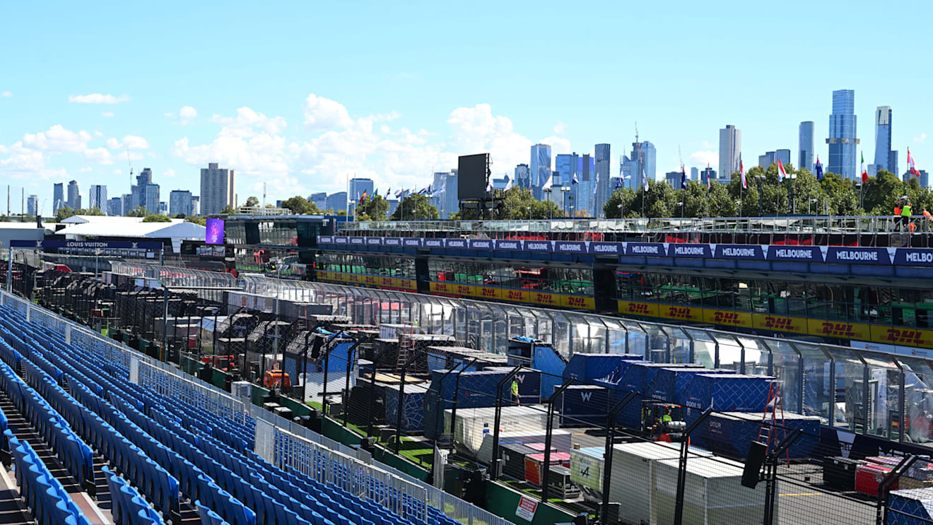The F1 paddock has been setting up in Melbourne in preparation for the Australian Grand Prix