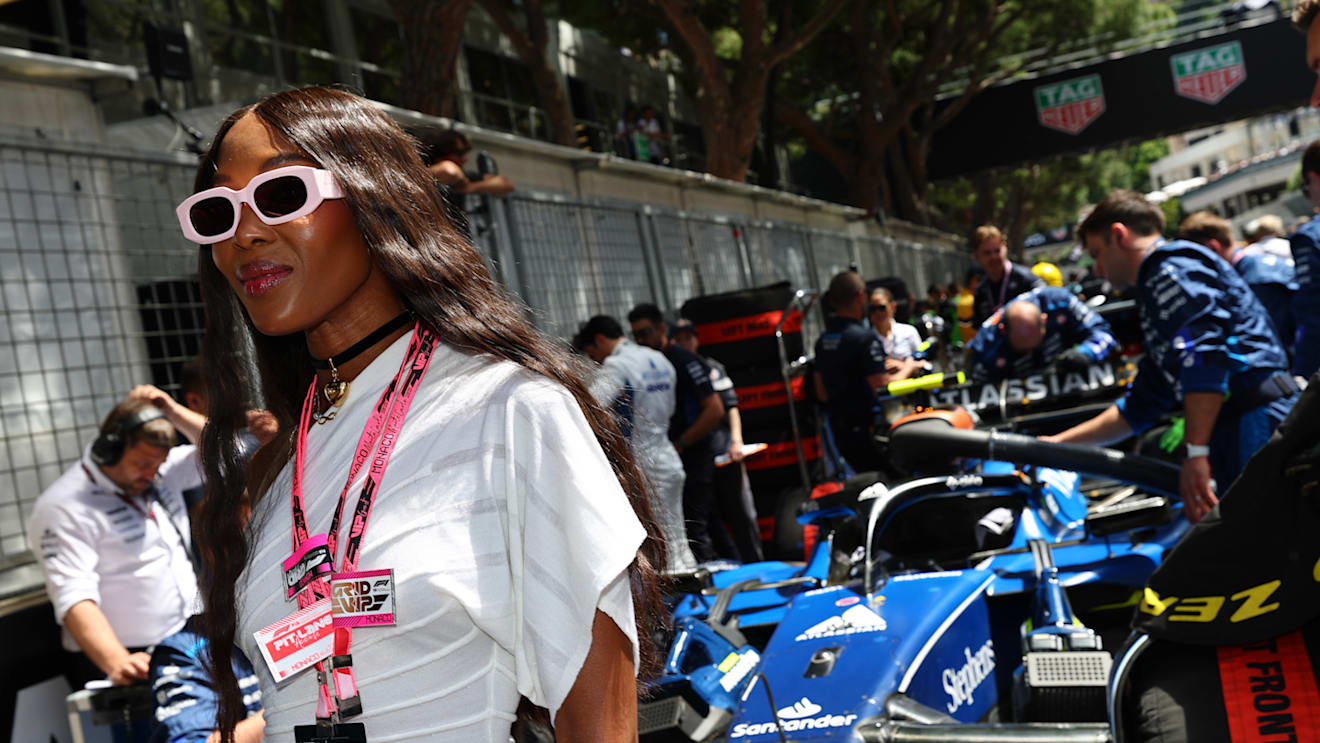 Naomi Campbell on the Monaco Grand Prix grid