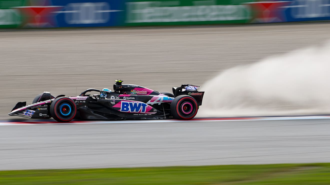 SPIELBERG, AUSTRIA - JUNE 29: Pierre Gasly of Alpine and France runs wide during qualifying race ahead of the F1 Grand Prix of Austria at Red Bull Ring on June 29, 2024 in Spielberg, Austria. (Photo by Peter Fox - Formula 1/Formula 1 via Getty Images)