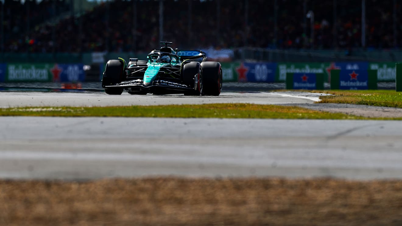 NORTHAMPTON, ENGLAND - JULY 06: Lance Stroll of Aston Martin and Canada  during qualifying ahead of the F1 Grand Prix of Great Britain at Silverstone Circuit on July 06, 2024 in Northampton, England. (Photo by Peter Fox - Formula 1/Formula 1 via Getty Images)