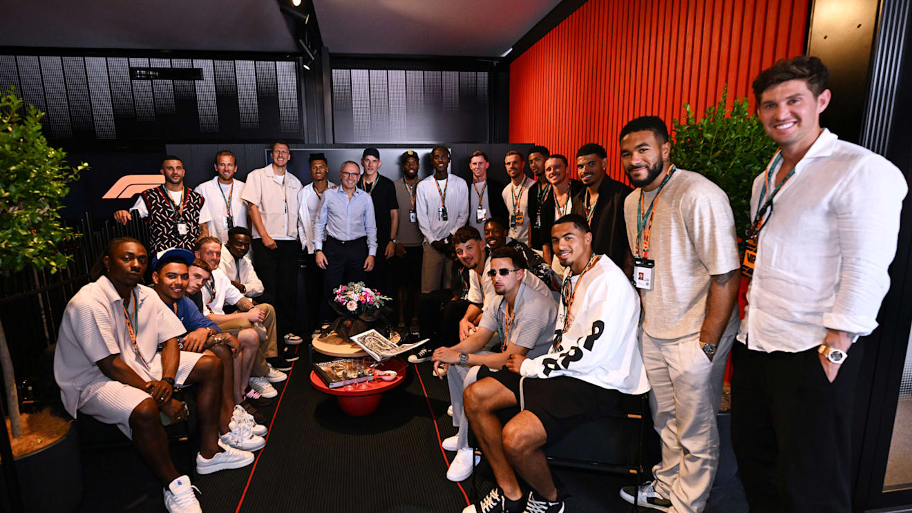 The England men's football team met Formula 1 CEO Stefano Domenicali