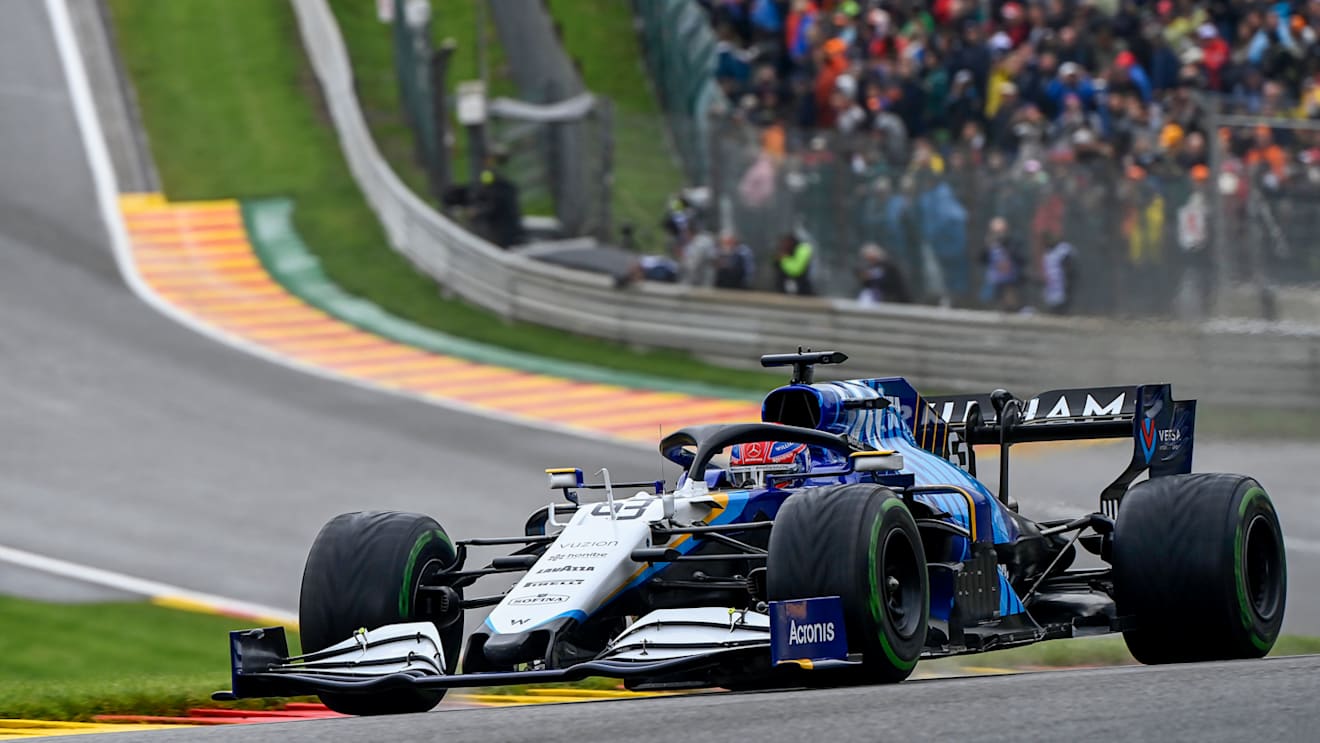 Russell en route to his sensational P2 in Spa Qualifying in 2021