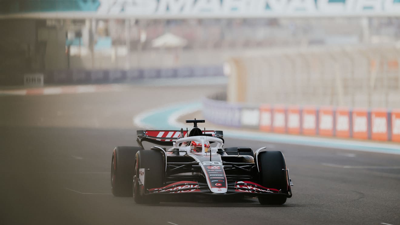 ABU DHABI, UNITED ARAB EMIRATES - DECEMBER 06: (EDITORS NOTE: Image has been digitally enhanced.)Kevin Magnussen of Denmark driving the (20) Haas F1 VF-24 Ferrari on track during practice ahead of the F1 Grand Prix of Abu Dhabi at Yas Marina Circuit on December 06, 2024 in Abu Dhabi, United Arab Emirates. (Photo by Pauline Ballet - Formula 1/Formula 1 via Getty Images)