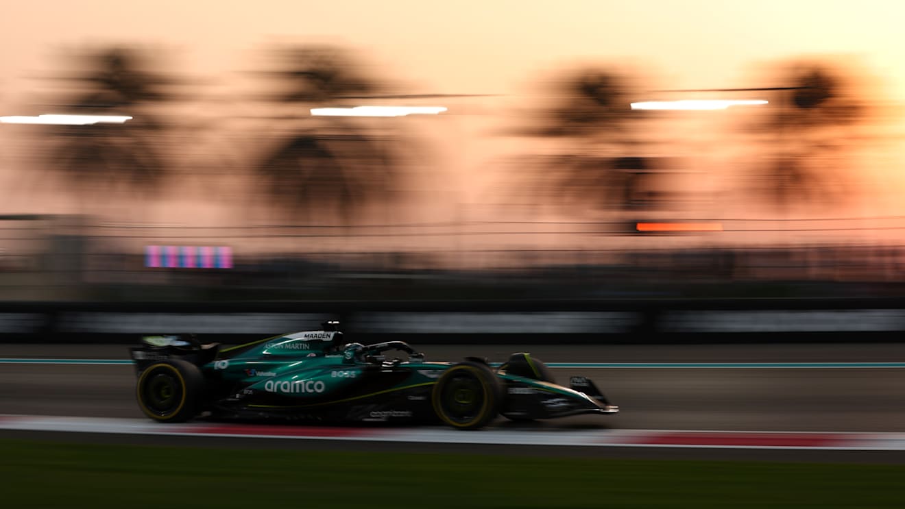 ABU DHABI, UNITED ARAB EMIRATES - DECEMBER 06: Lance Stroll of Canada driving the (18) Aston Martin AMR24 Mercedes on track during practice ahead of the F1 Grand Prix of Abu Dhabi at Yas Marina Circuit on December 06, 2024 in Abu Dhabi, United Arab Emirates. (Photo by Bryn Lennon - Formula 1/Formula 1 via Getty Images)
