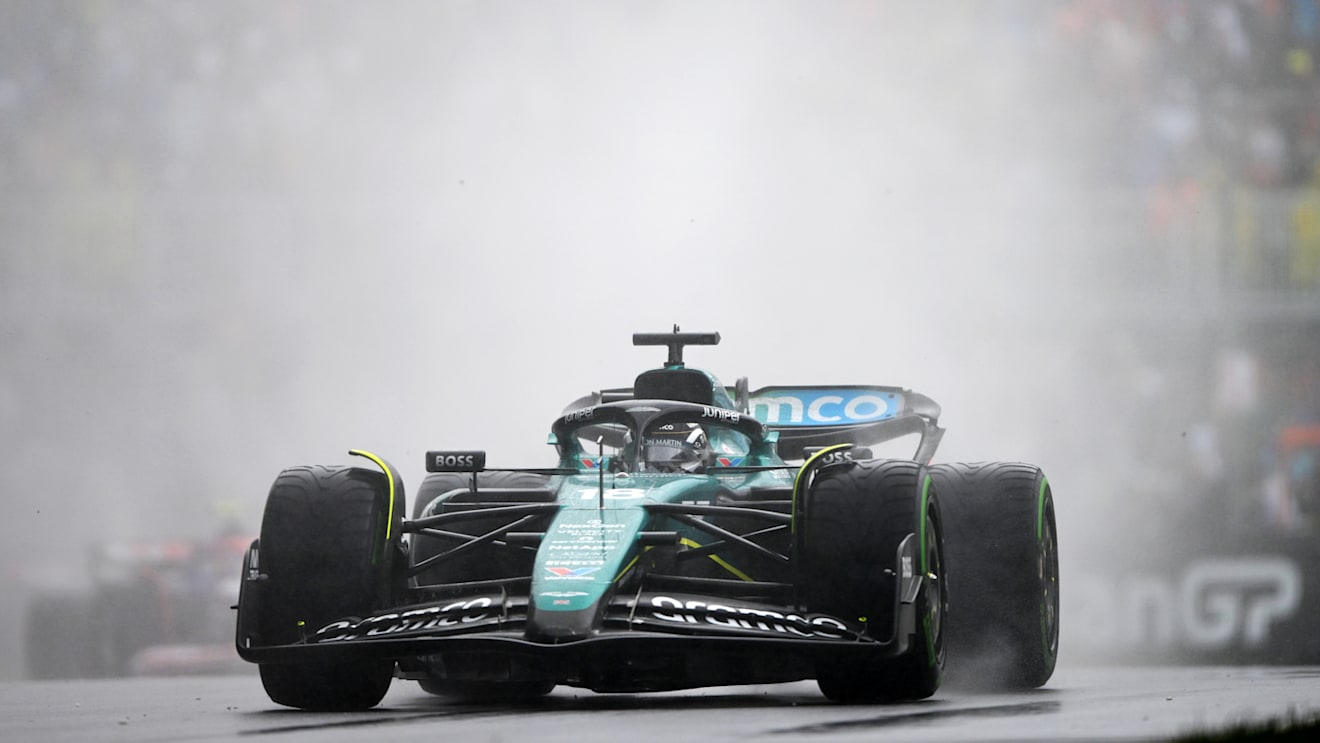 MONTREAL, QUEBEC - JUNE 09: Lance Stroll of Canada driving the (18) Aston Martin AMR24 Mercedes on track during the F1 Grand Prix of Canada at Circuit Gilles Villeneuve on June 09, 2024 in Montreal, Quebec. (Photo by Rudy Carezzevoli/Getty Images)