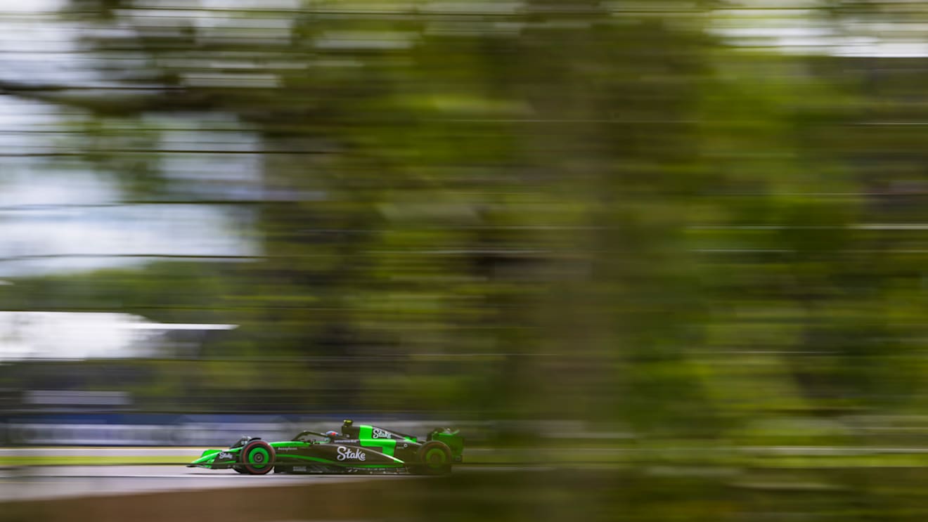 NORTHAMPTON, ENGLAND - JULY 05: Zhou Guanyu of China driving the (24) Kick Sauber C44 Ferrari on track during practice ahead of the F1 Grand Prix of Great Britain at Silverstone Circuit on July 05, 2024 in Northampton, England. (Photo by Rudy Carezzevoli/Getty Images)