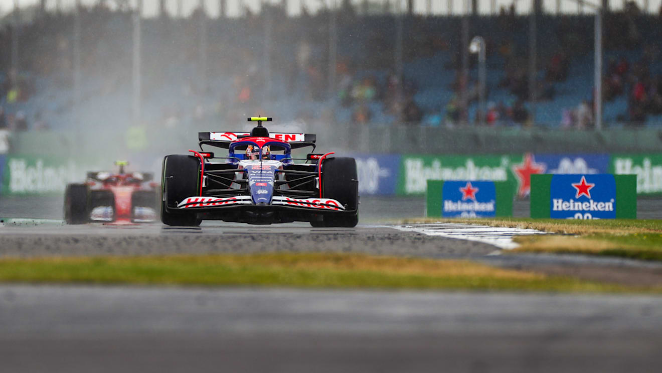 NORTHAMPTON, ENGLAND - JULY 05: Yuki Tsunoda of Visa Cash App RB  during practice ahead of the F1 Grand Prix of Great Britain at Silverstone Circuit on July 05, 2024 in Northampton, England. (Photo by Peter Fox - Formula 1/Formula 1 via Getty Images)