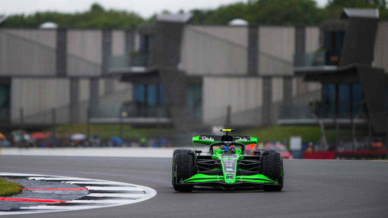 NORTHAMPTON, ENGLAND - JULY 06: Zhou Guanyu of China driving the (24) Kick Sauber C44 Ferrari on track during final practice ahead of the F1 Grand Prix of Great Britain at Silverstone Circuit on July 06, 2024 in Northampton, England. (Photo by Rudy Carezzevoli/Getty Images)