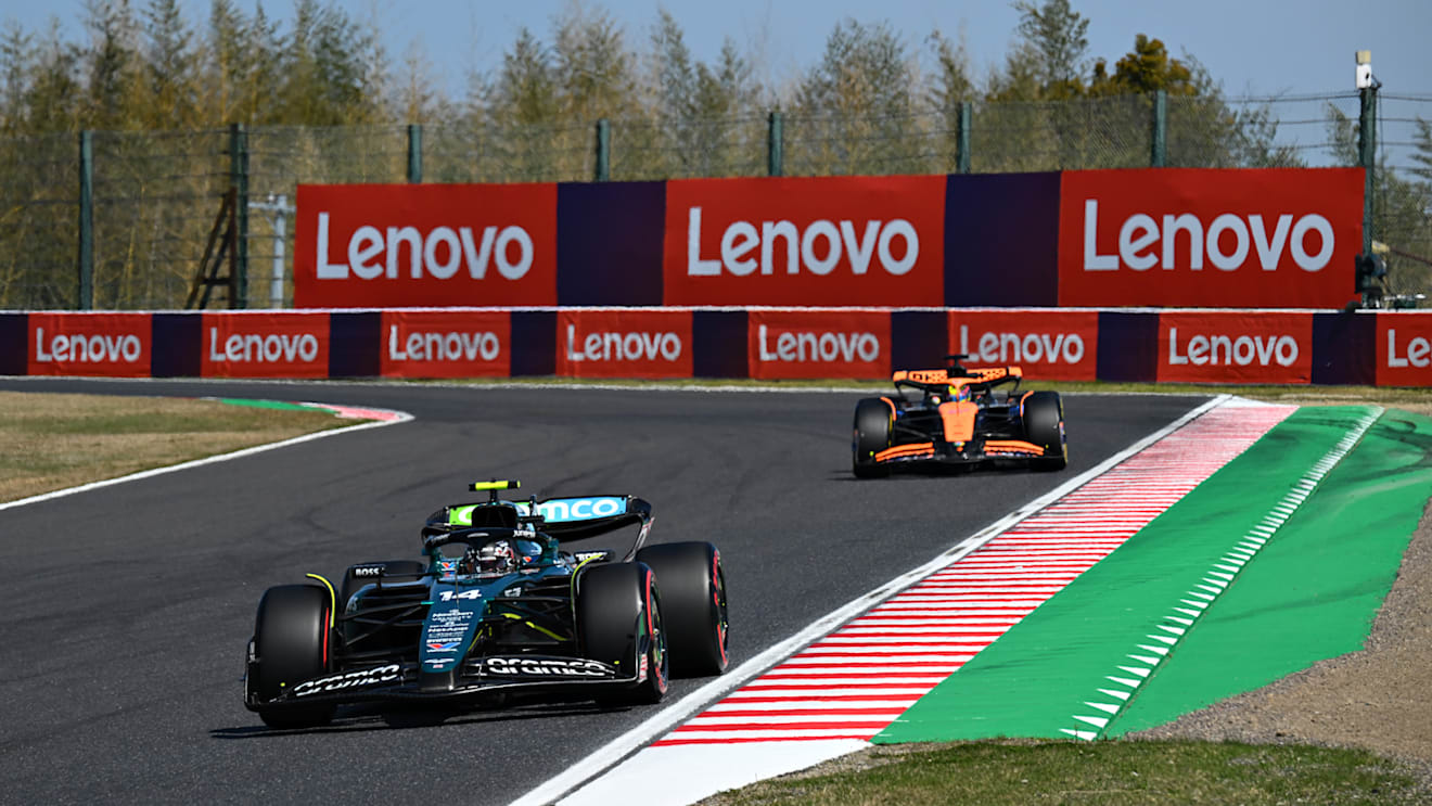 SUZUKA, JAPAN - APRIL 07: Fernando Alonso of Spain driving the (14) Aston Martin AMR24 Mercedes on track during the F1 Grand Prix of Japan at Suzuka International Racing Course on April 07, 2024 in Suzuka, Japan. (Photo by Clive Mason/Getty Images)
