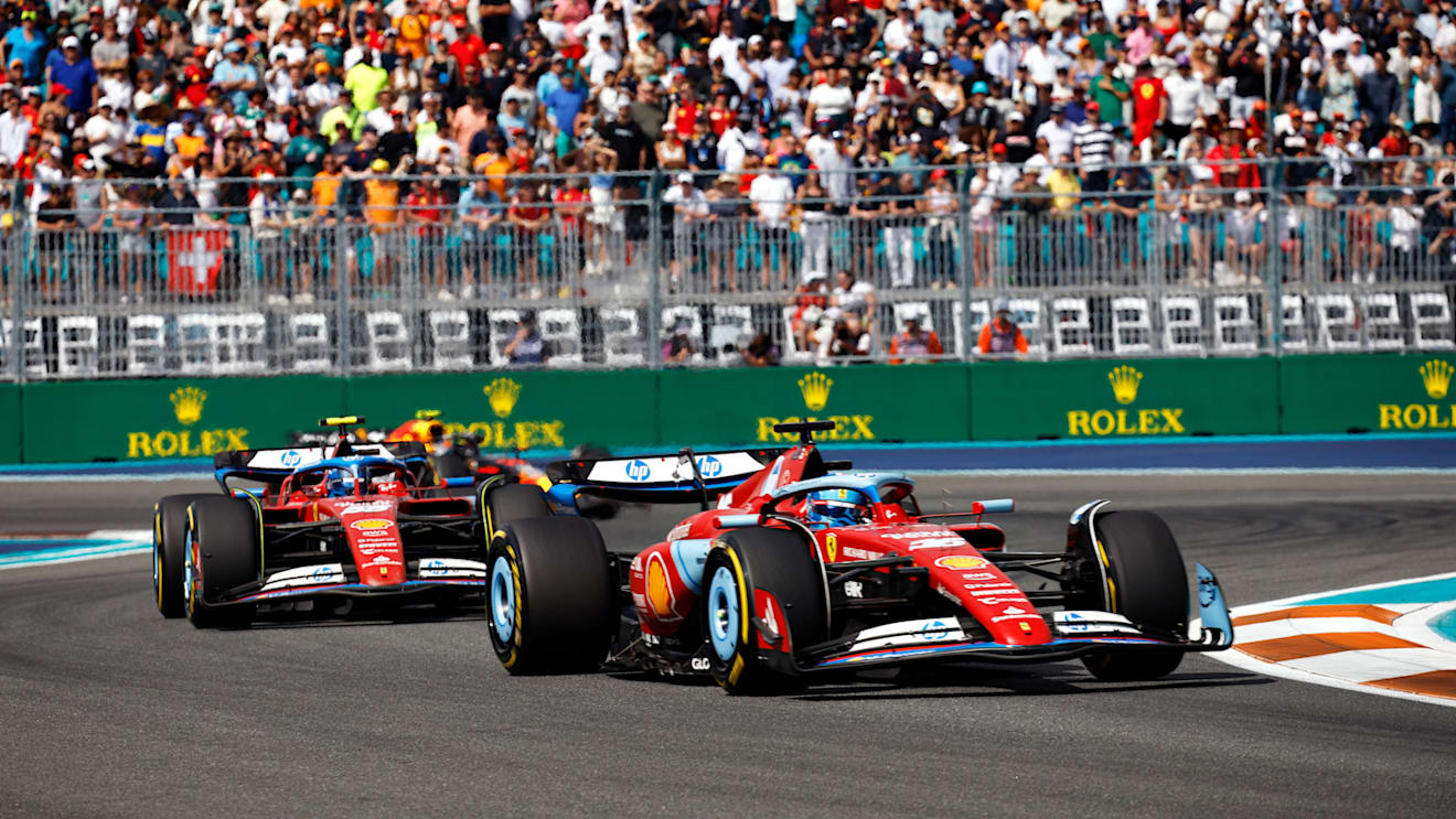 The Ferrari cars sported flashes of blue in Miami with their special livery design