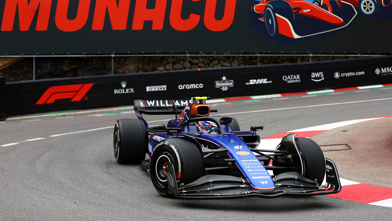 MONTE-CARLO, MONACO - MAY 24: Logan Sargeant of United States driving the (2) Williams FW46 Mercedes on track during practice ahead of the F1 Grand Prix of Monaco at Circuit de Monaco on May 24, 2024 in Monte-Carlo, Monaco. (Photo by Clive Rose/Getty Images)
