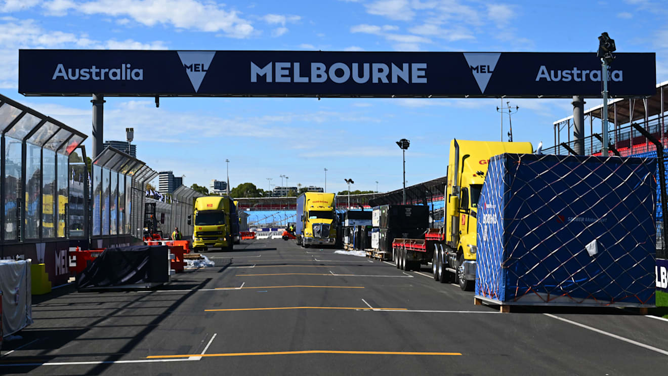 The F1 paddock has been setting up in Melbourne in preparation for the Australian Grand Prix