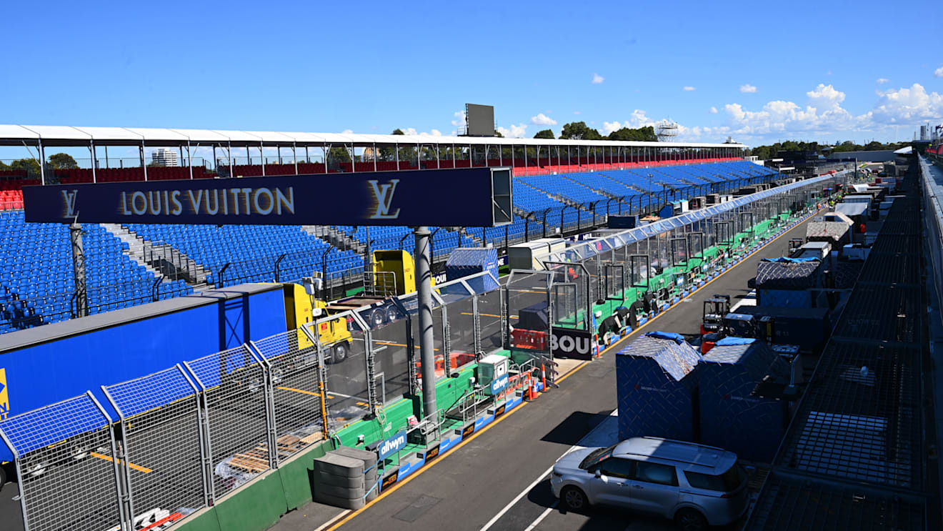 The F1 paddock has been setting up in Melbourne in preparation for the Australian Grand Prix