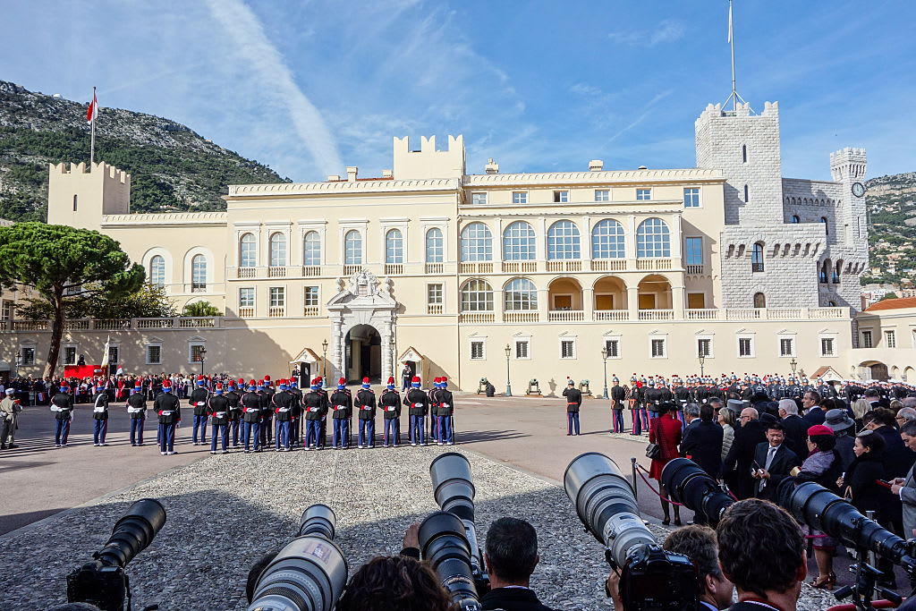 MONACO - NOVEMBER 19:  Photographer 's Lenses facing Monaco Palace during the National Day Parade