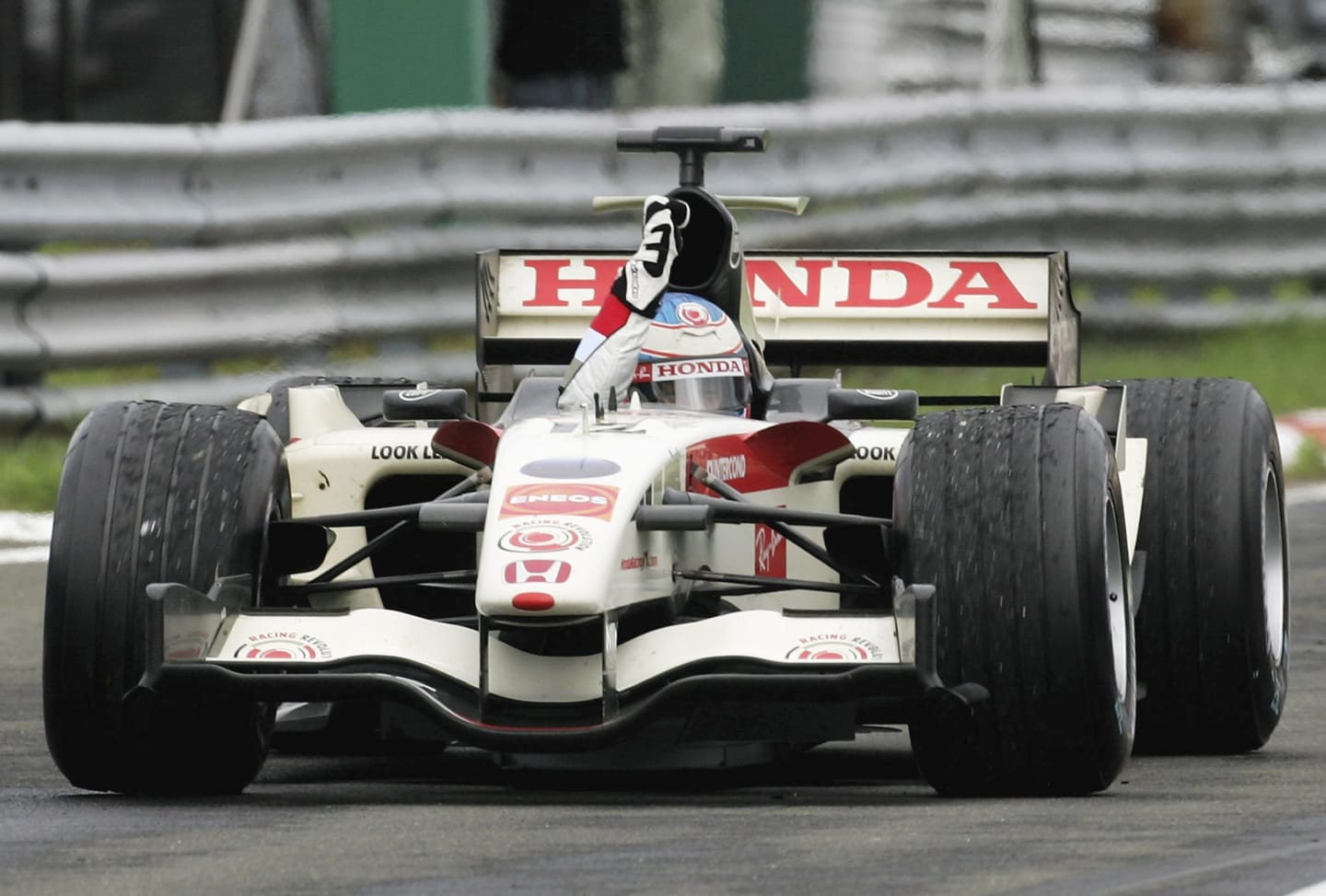 Button joined Ginther and Surtees as a works Honda team race winner in 2006