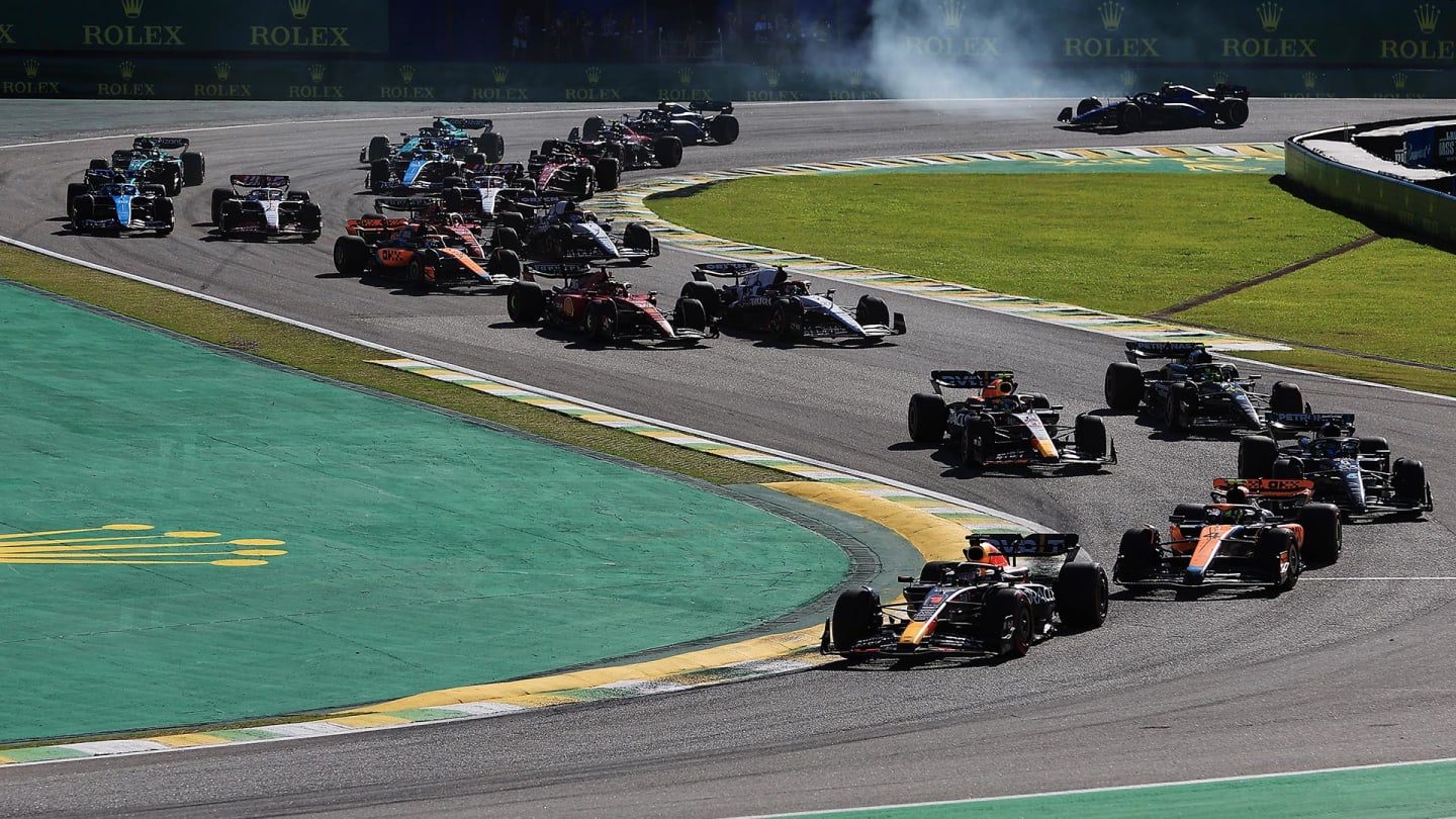 SAO PAULO, BRAZIL - NOVEMBER 14: Max Verstappen of the Netherlands driving the (33) Red Bull Racing