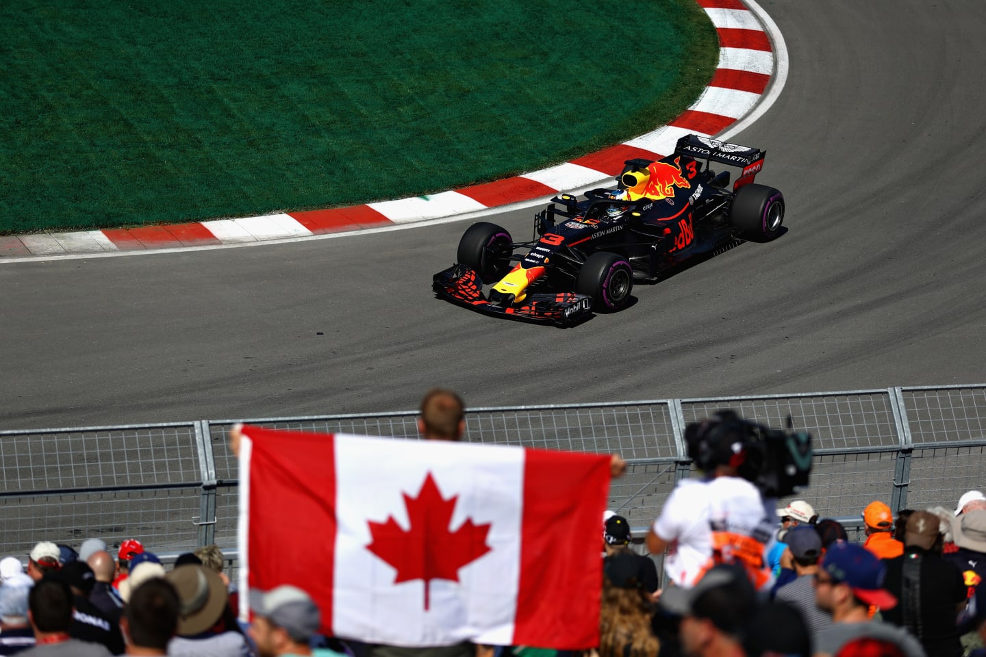 MONTREAL, QC - JUNE 08: Daniel Ricciardo of Australia driving the (3) Aston Martin Red Bull Racing
