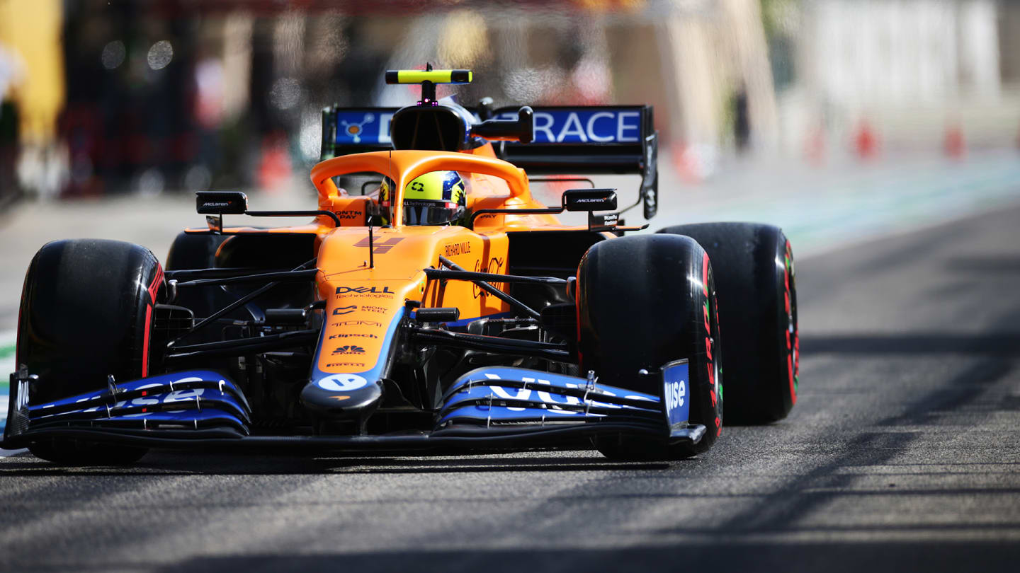 BAHRAIN, BAHRAIN - MARCH 26: Lando Norris of Great Britain driving the (4) McLaren F1 Team MCL35M