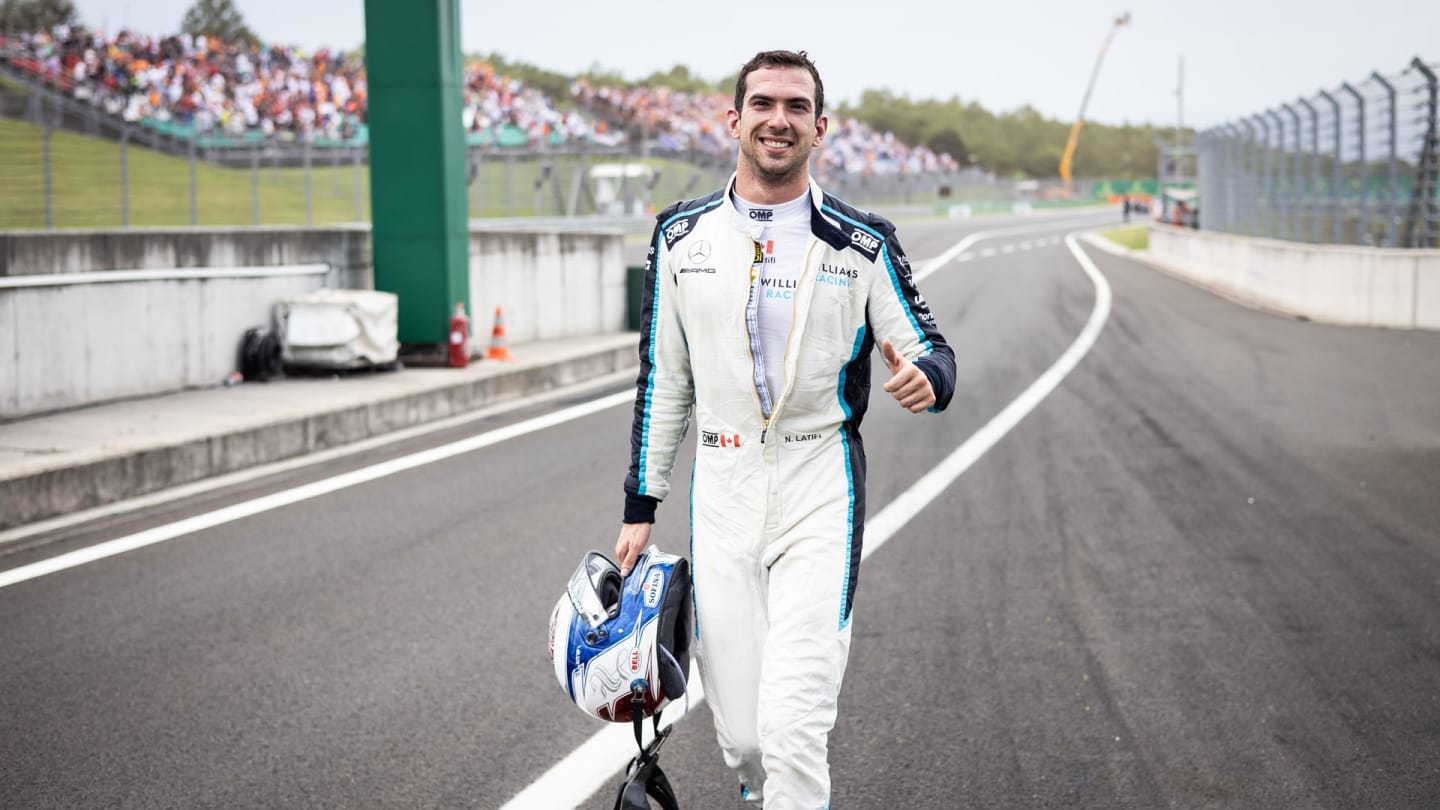Nicholas Latifi (CDN) Williams Racing celebrates his eighth position.

Hungarian Grand Prix, Sunday