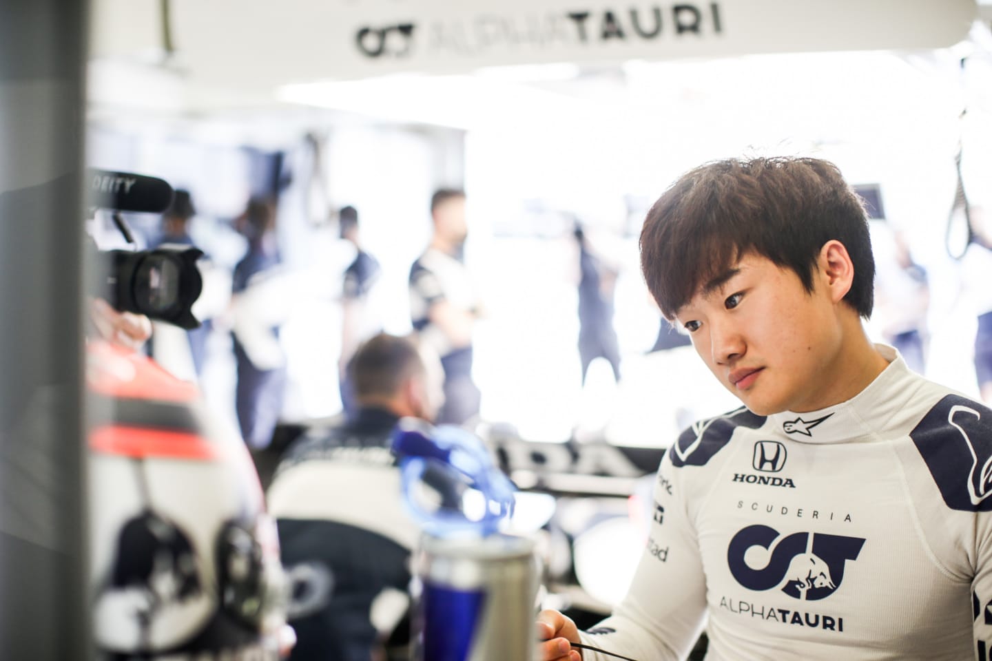 SPIELBERG, AUSTRIA - JUNE 25: Yuki Tsunoda of Scuderia AlphaTauri and Japan  during practice ahead